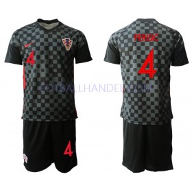 Barn Fotballdrakter Kroatia Spiro Pericic 4 Borte Euro 2020 Kortermet